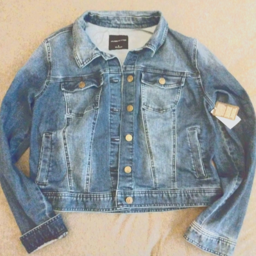 Celebrity PINK Denim Jean Jacket - size L *N.W.T.*